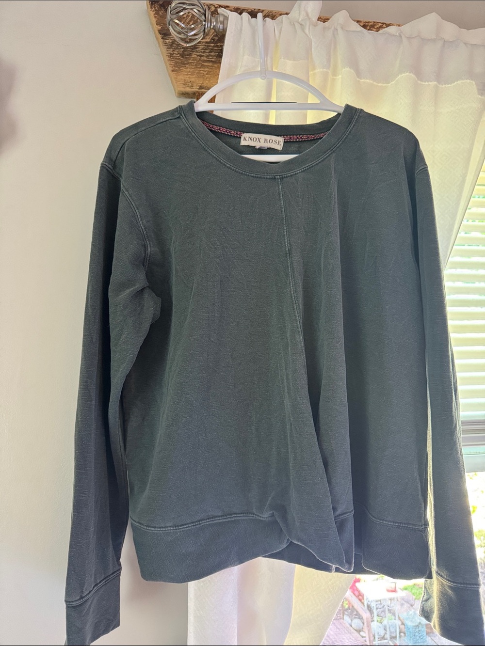 Knox Rose Dark Sage Green Crew Neck Sweatshirt